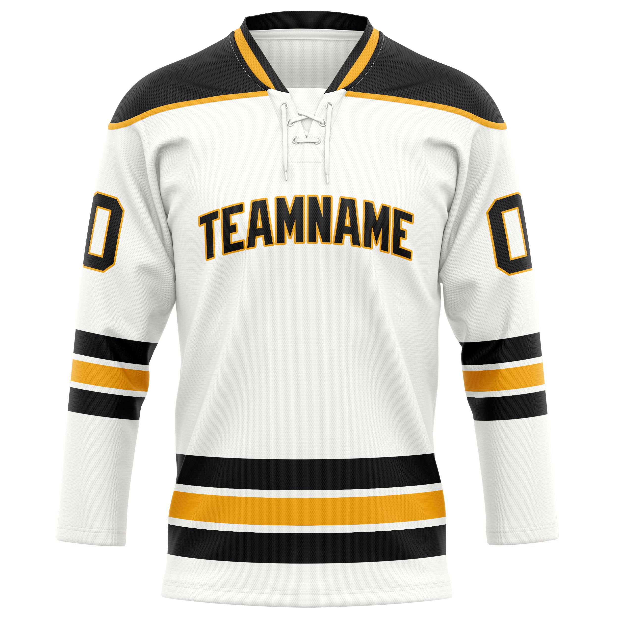 Maillot de hockey personnalisé blanc et noir uni