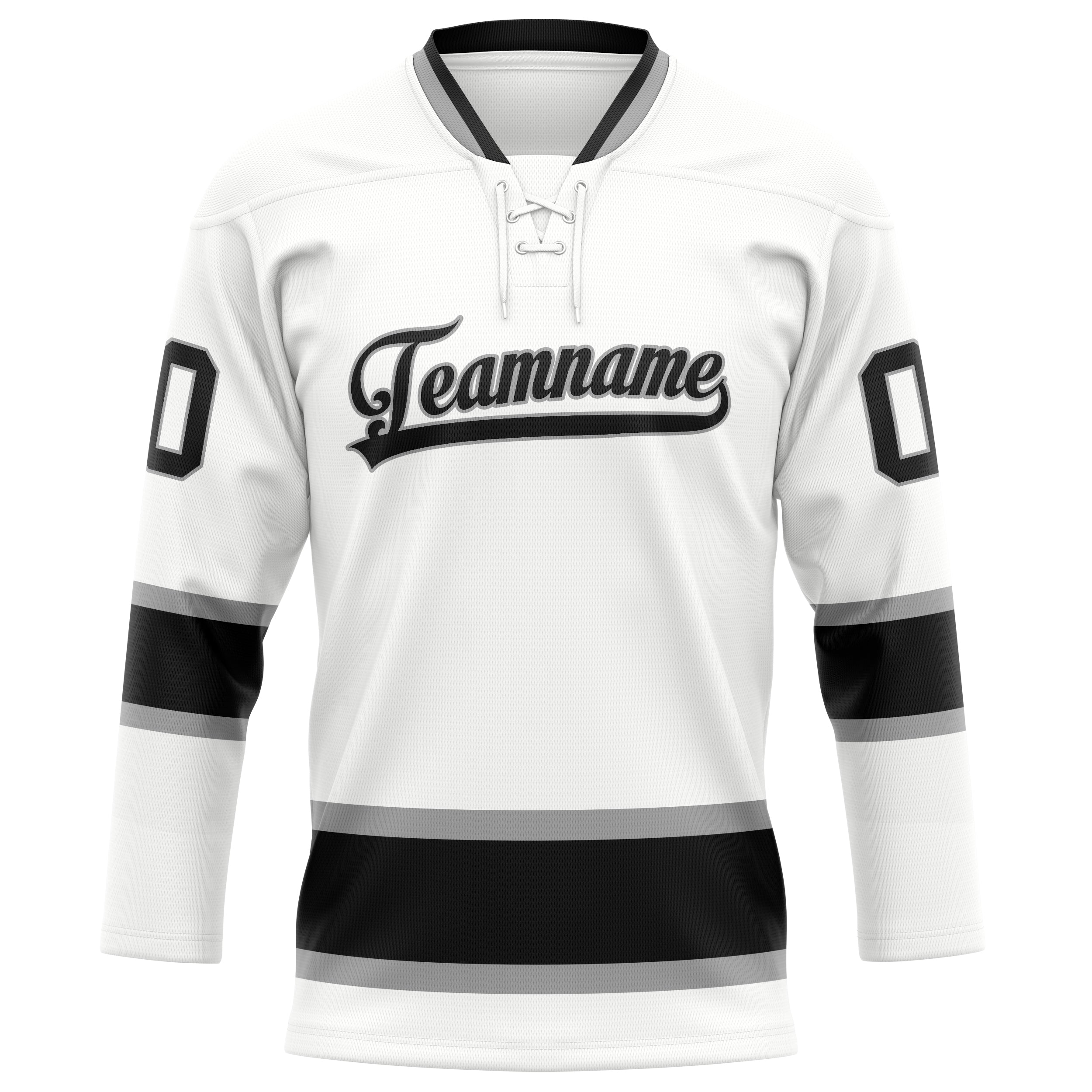 Maillot de hockey personnalisé blanc et noir uni