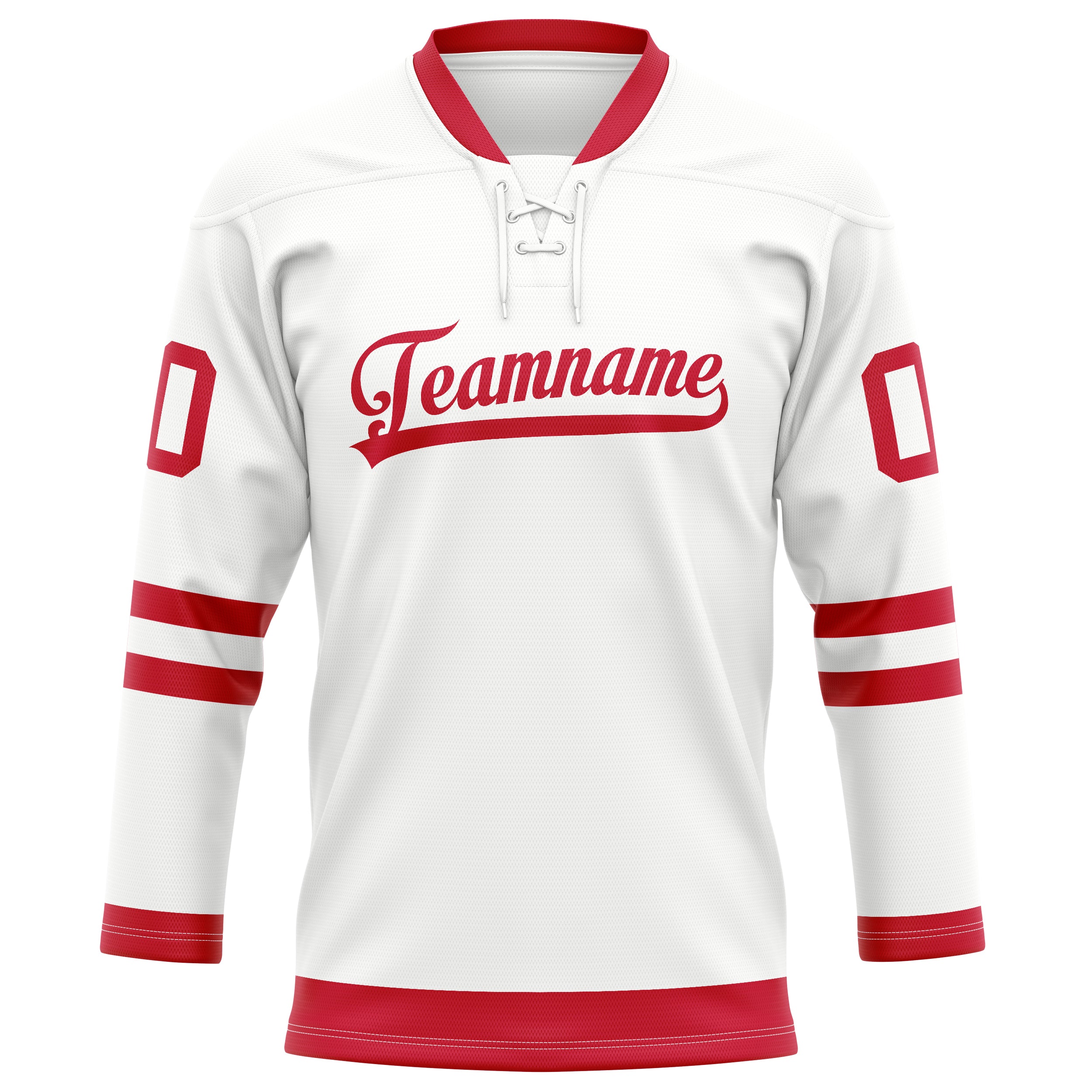 Maillot de hockey personnalisé blanc et rouge uni