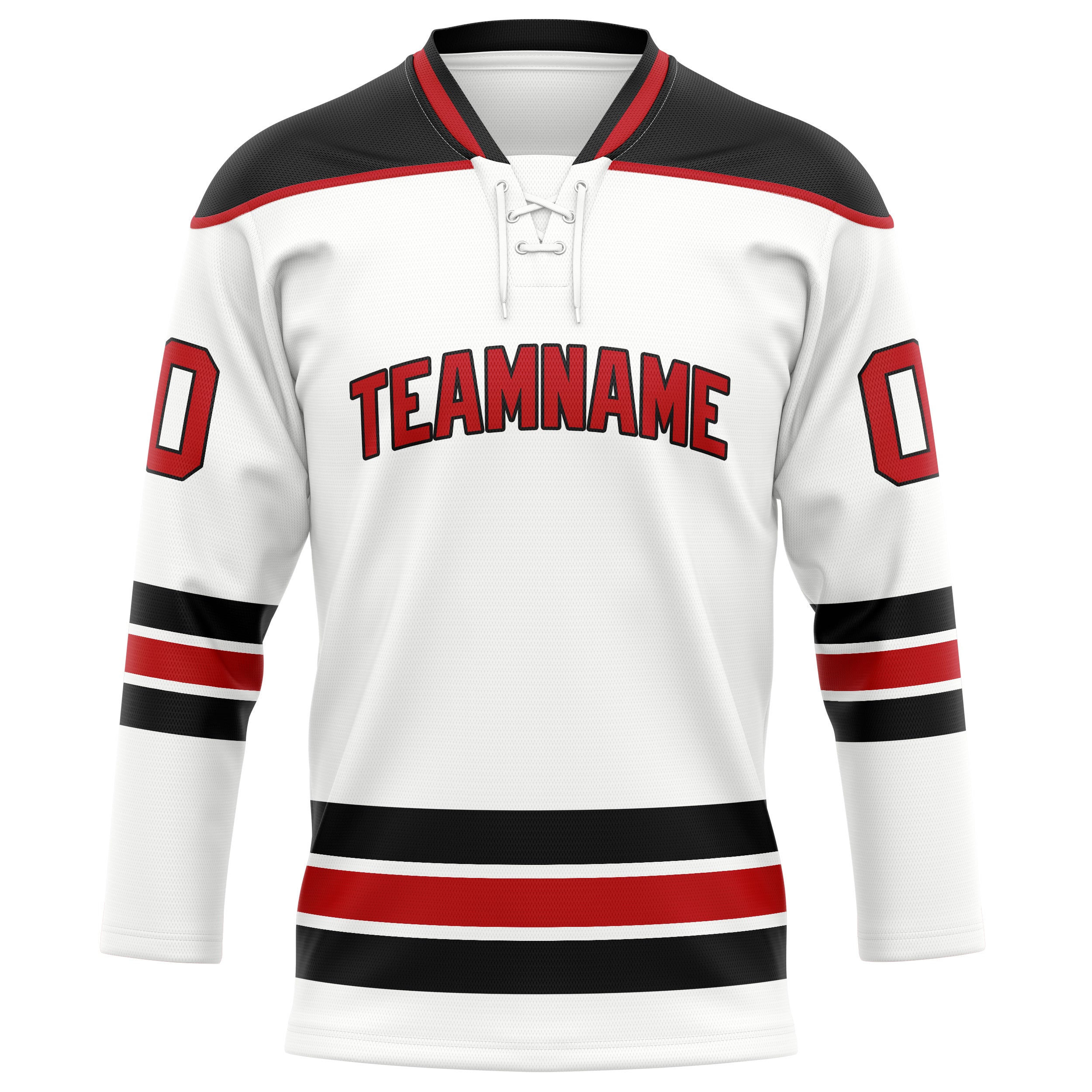 Maillot de hockey personnalisé blanc et rouge uni