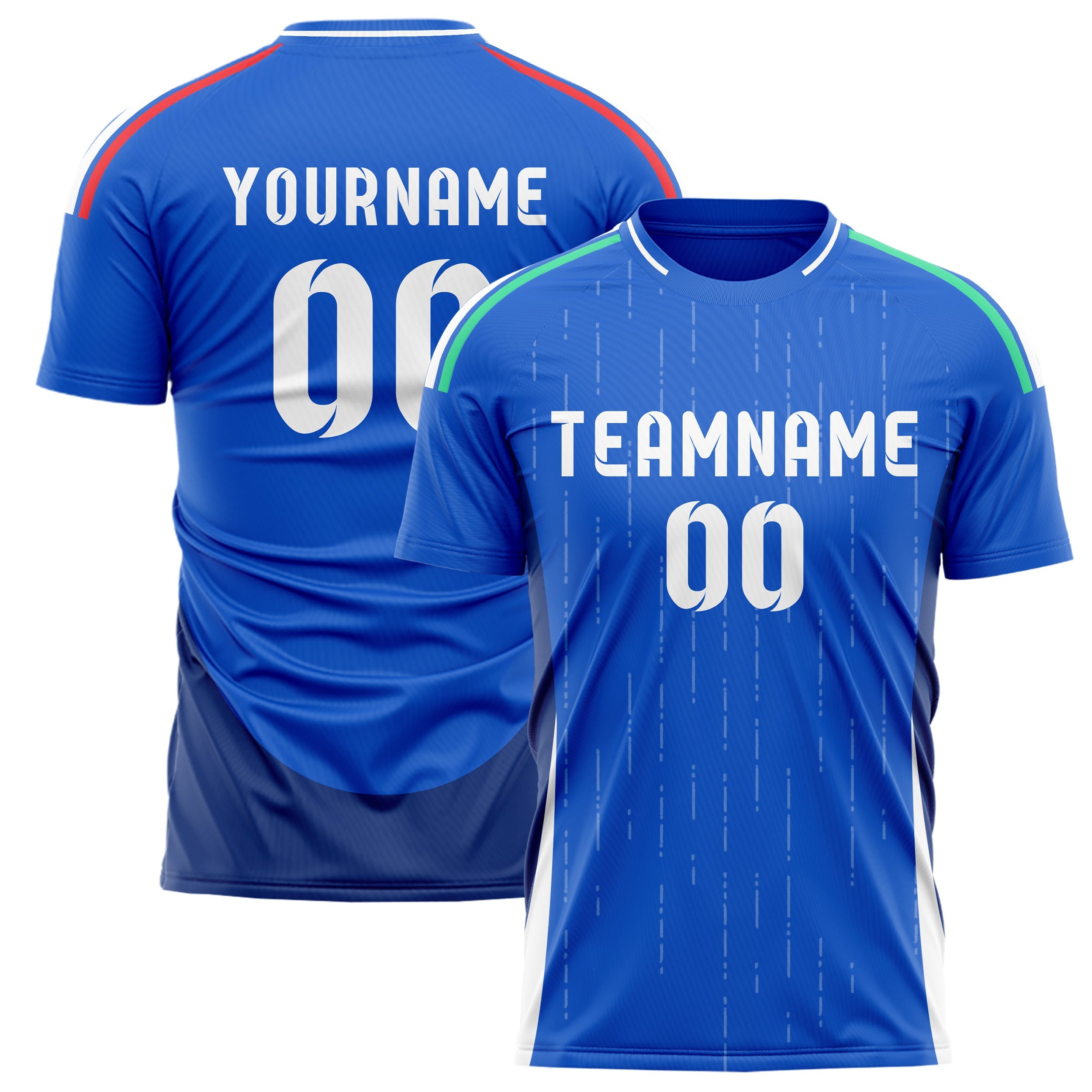 Maillot domicile de football inspiré de l'Italie – Nom, numéro et logo personnalisés