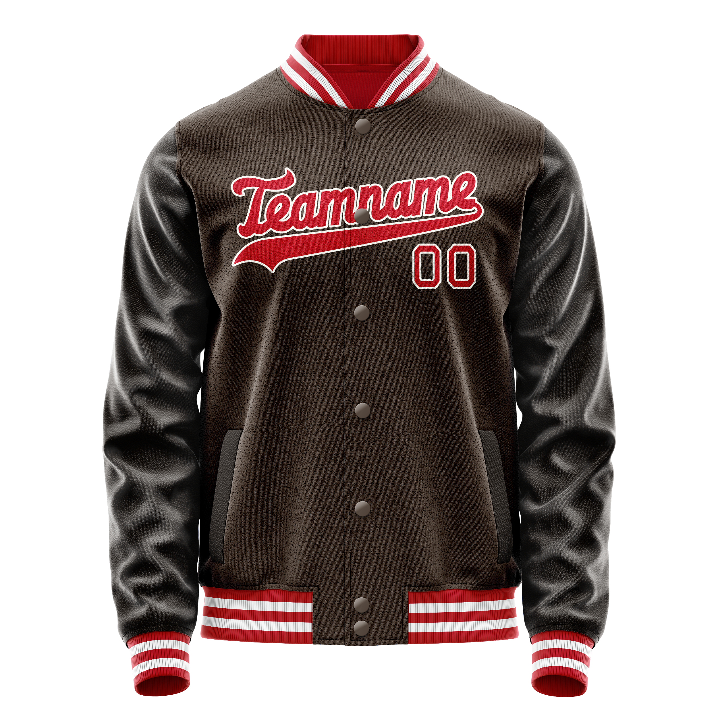 Veste universitaire personnalisée marron et orange unie