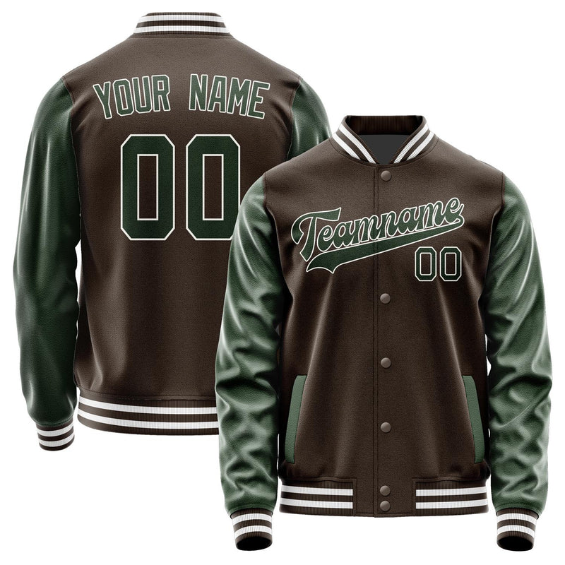 Custom Brown Dark Green Jacket JA0101060118B31806