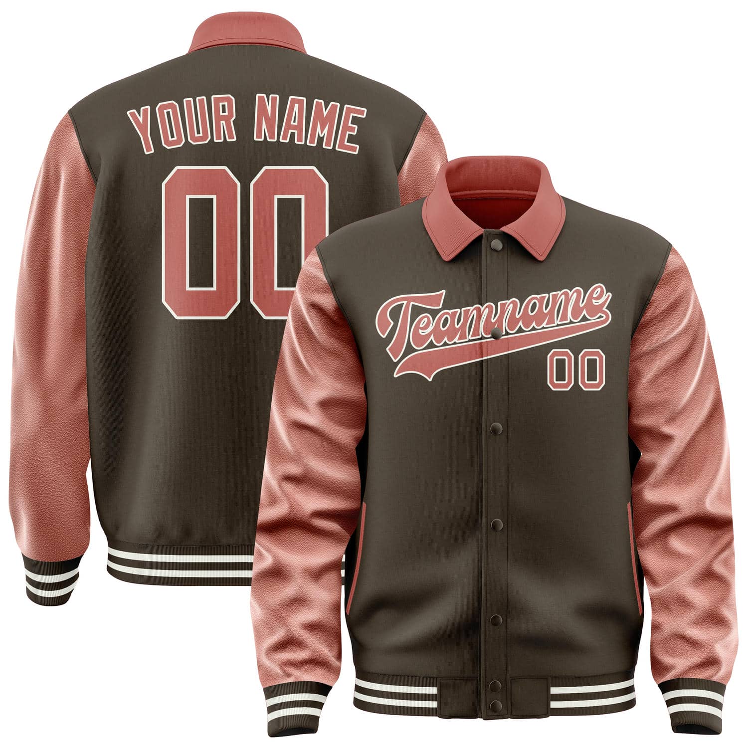 Veste personnalisée marron cuivre rose