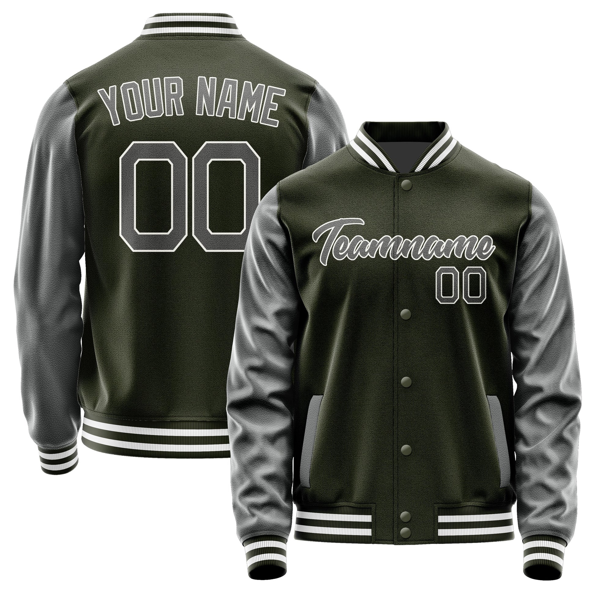 Custom Olive Dark Grey Jacket JA0202200218B21820