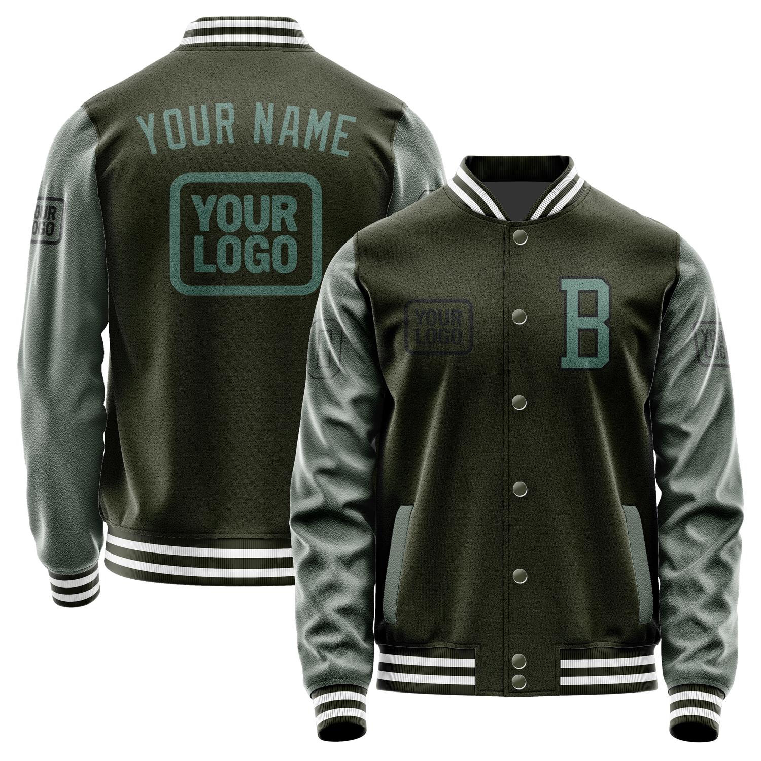 Custom Olive Blue Green Jacket JA020227021817272717