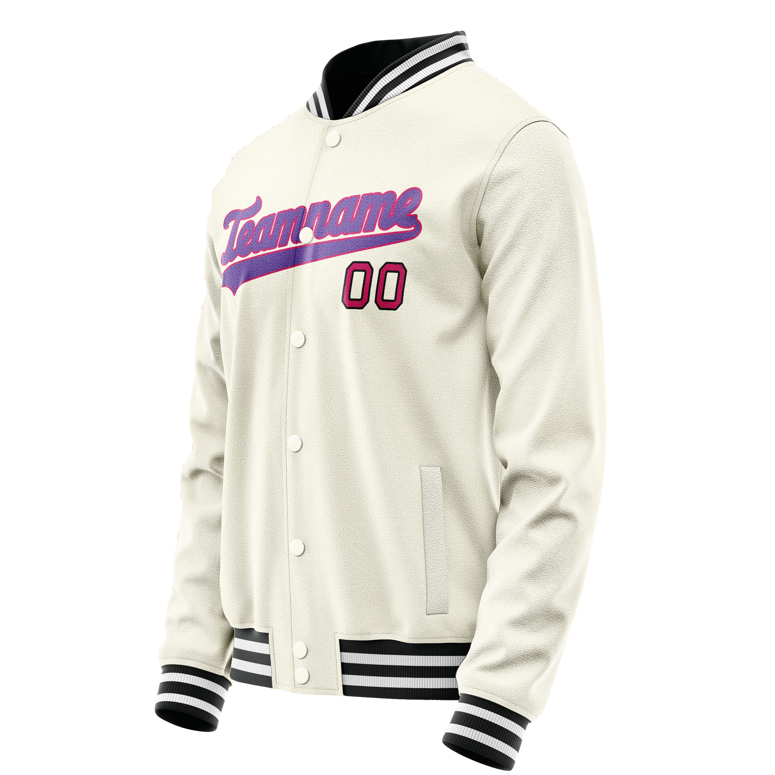 Veste universitaire personnalisée crème et violette unie