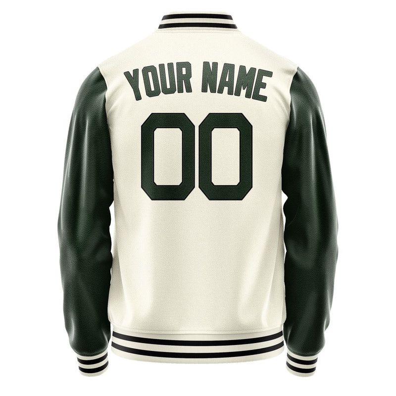Custom Cream Dark Green Jacket JA0303060317B21706