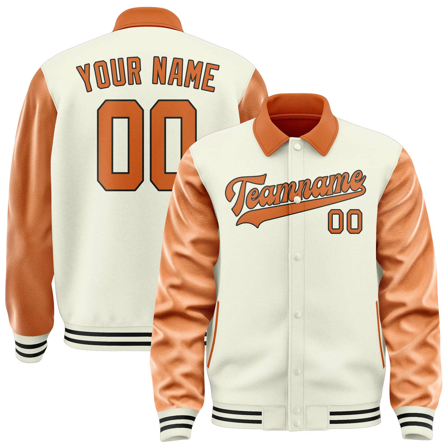 Veste crème orange personnalisée