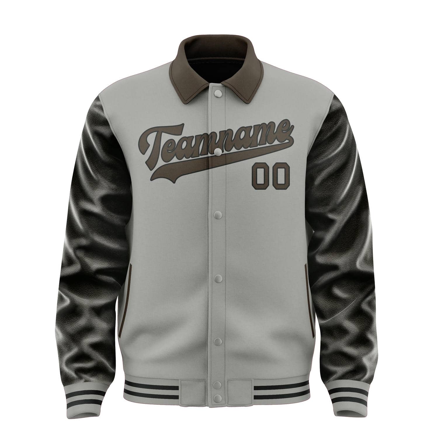 Veste grise et marron personnalisée