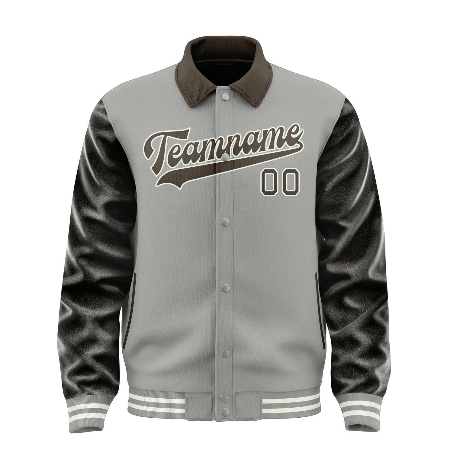 Veste grise et marron personnalisée