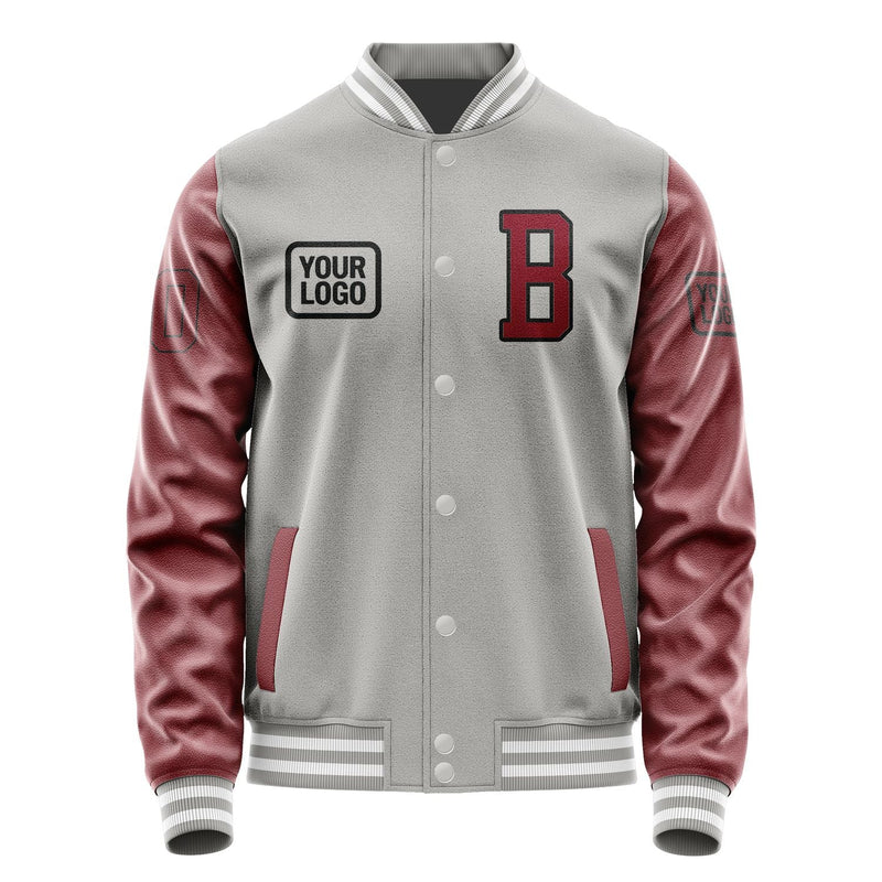 Custom Gray Crimson Red Jacket JA040415041817151517