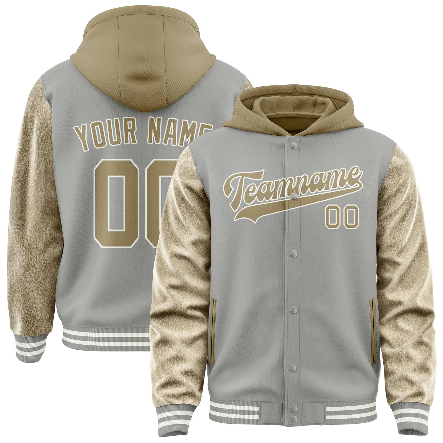 Veste kaki clair grise personnalisée