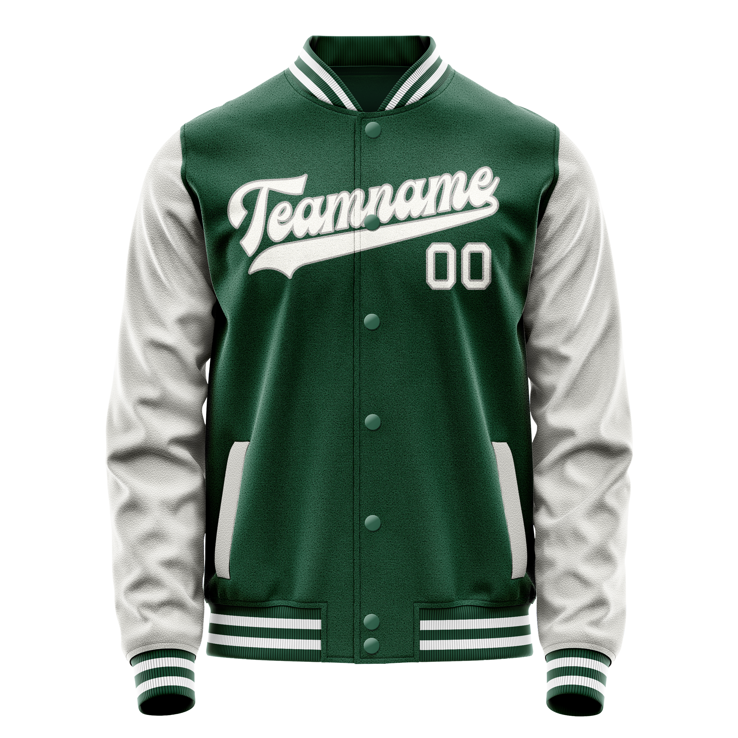 Veste universitaire personnalisée vert-gris uni
