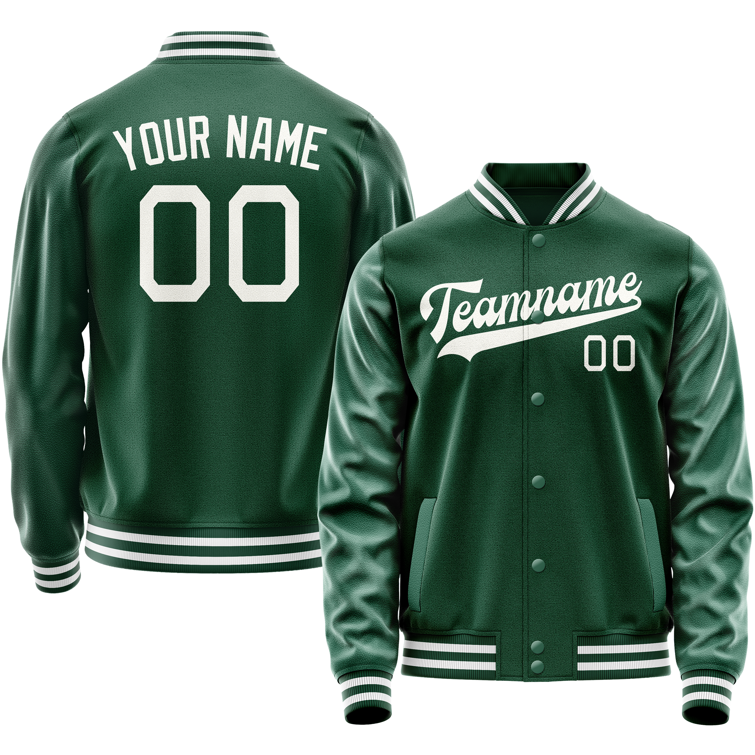 Veste universitaire personnalisée vert-gris uni