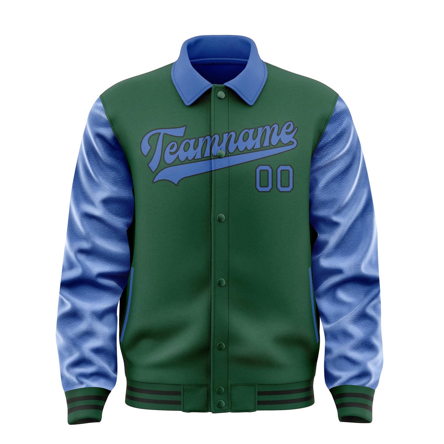 Veste personnalisée vert ciel bleu