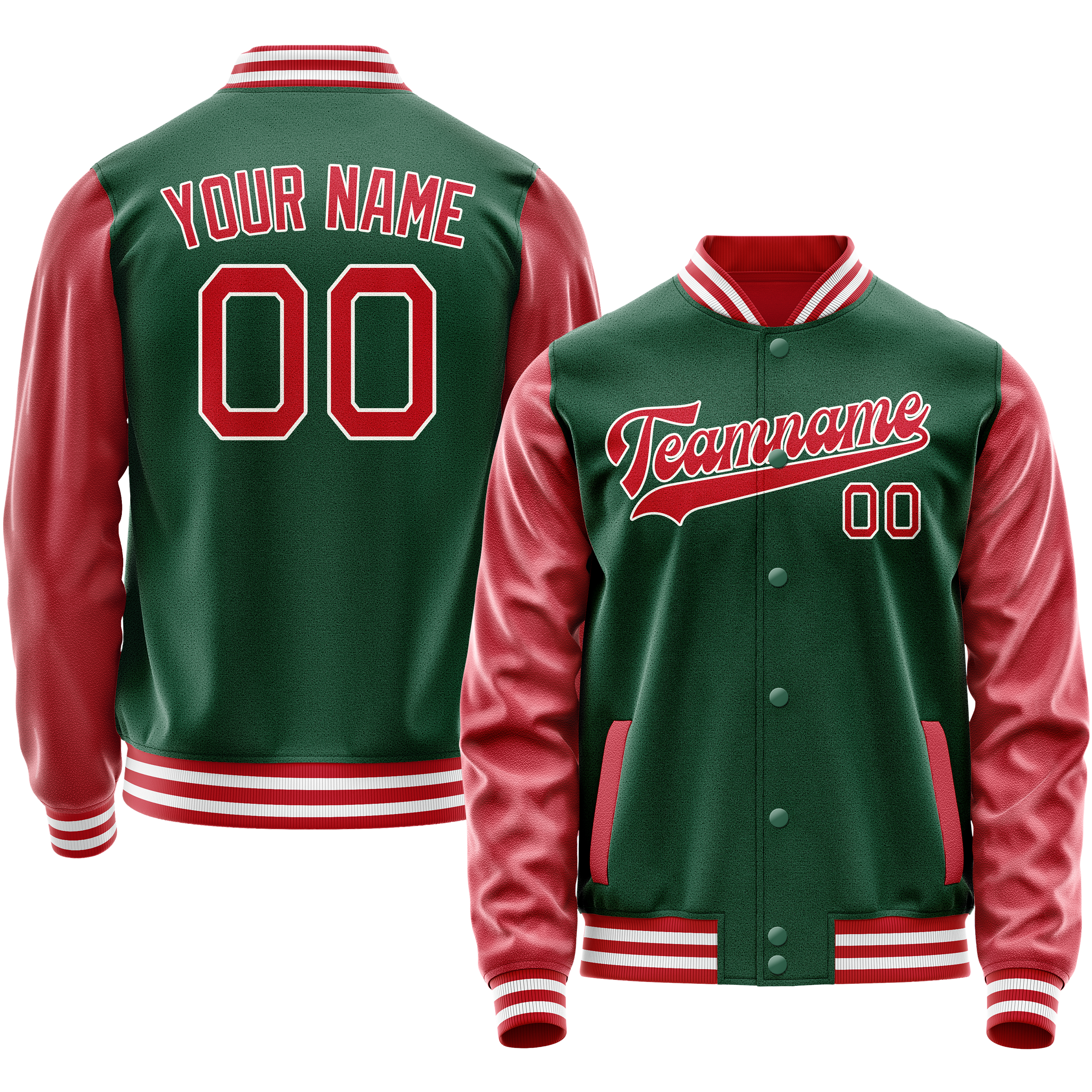 Veste universitaire personnalisée verte et orange du Texas