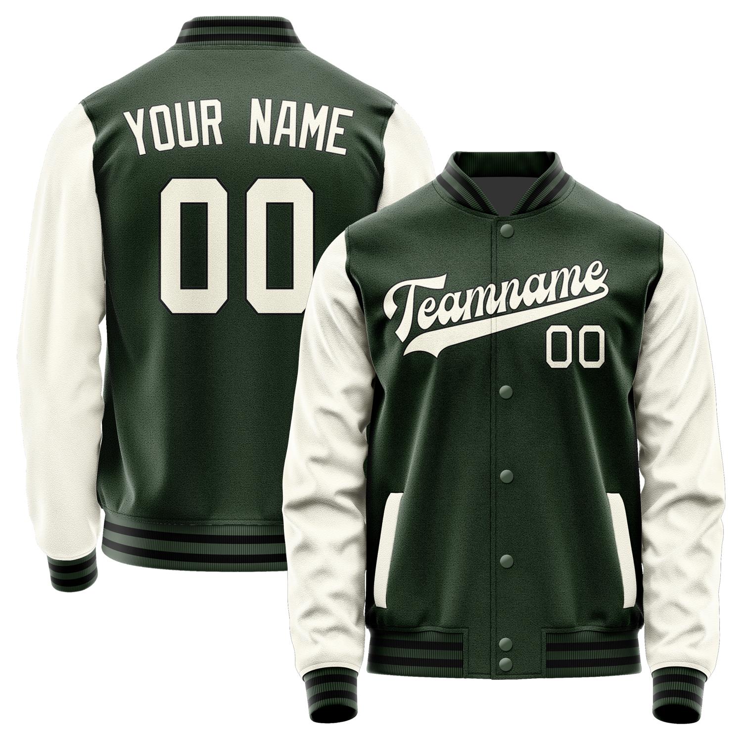 Custom Dark Green Cream Jacket JA0606030617B31703