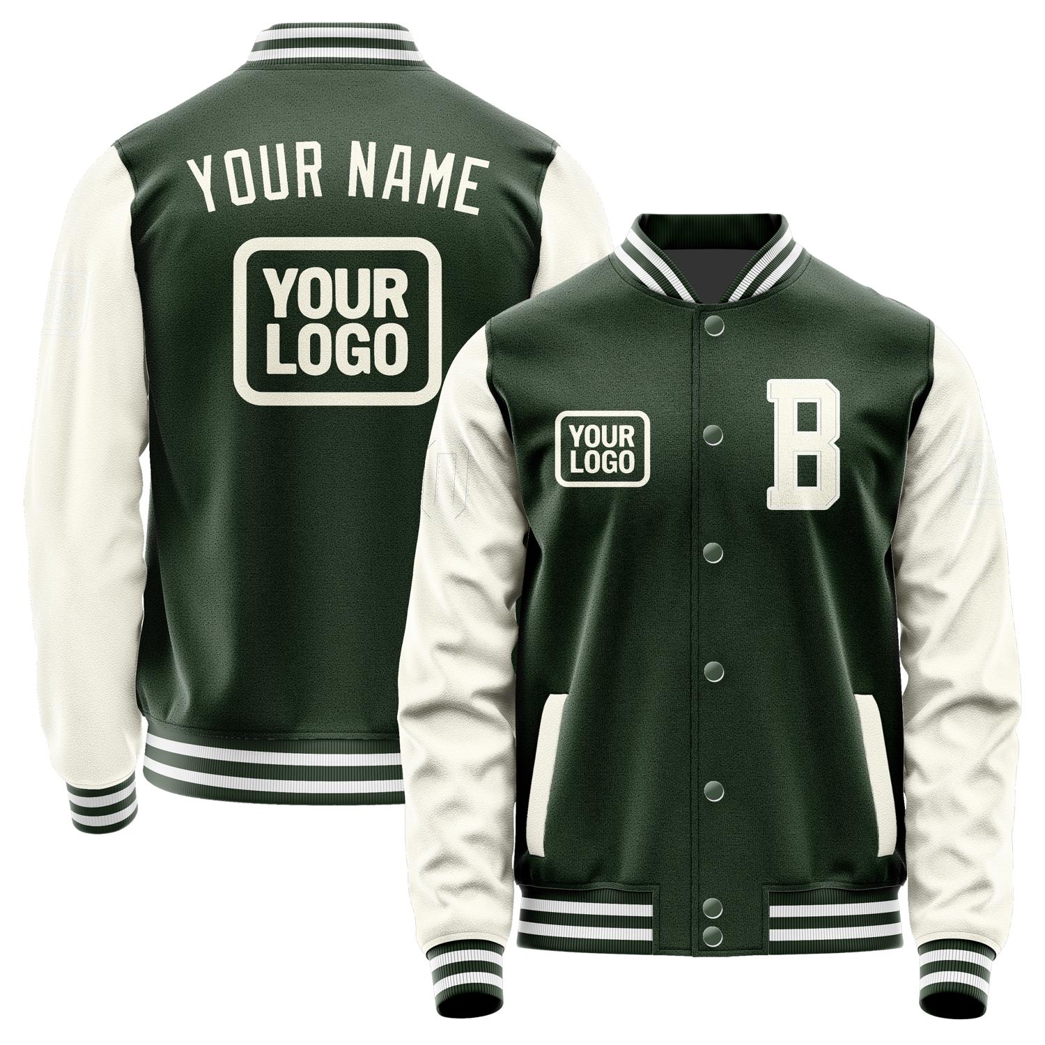 Custom Dark Green Cream Jacket JA060603061818030318