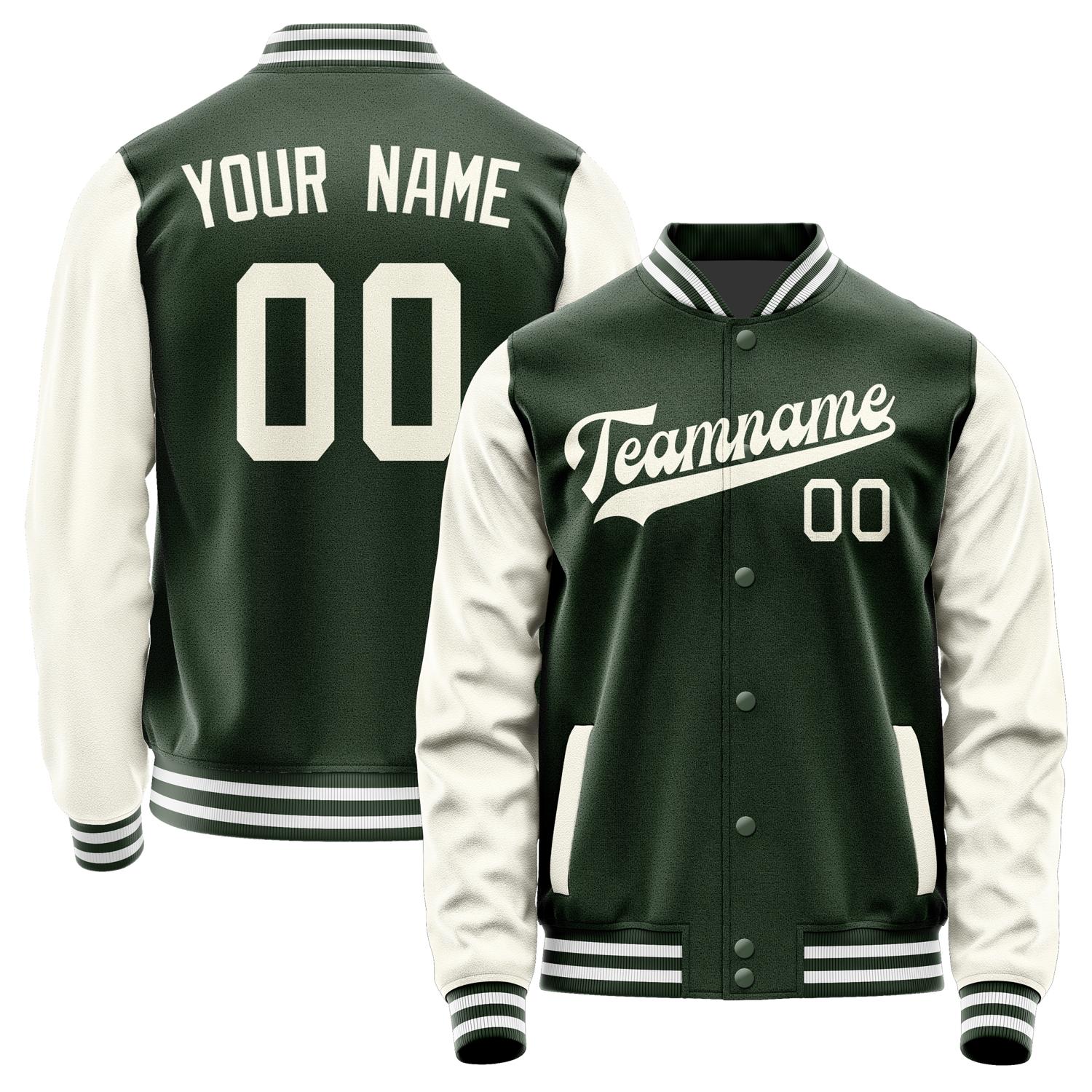 Custom Dark Green Cream Jacket JA0606030618B31803