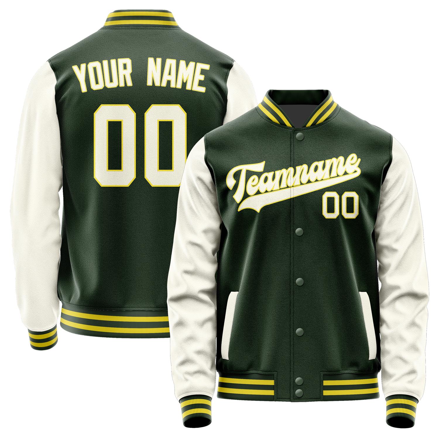 Custom Dark Green Cream Jacket JA0606030626B32603