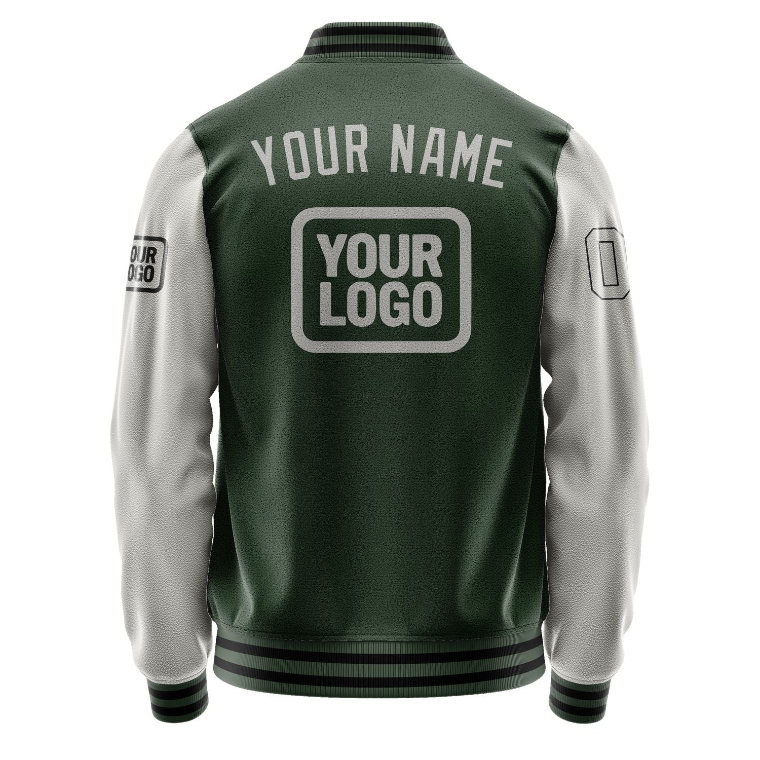 Custom Dark Green Gray Jacket JA060604061717040417