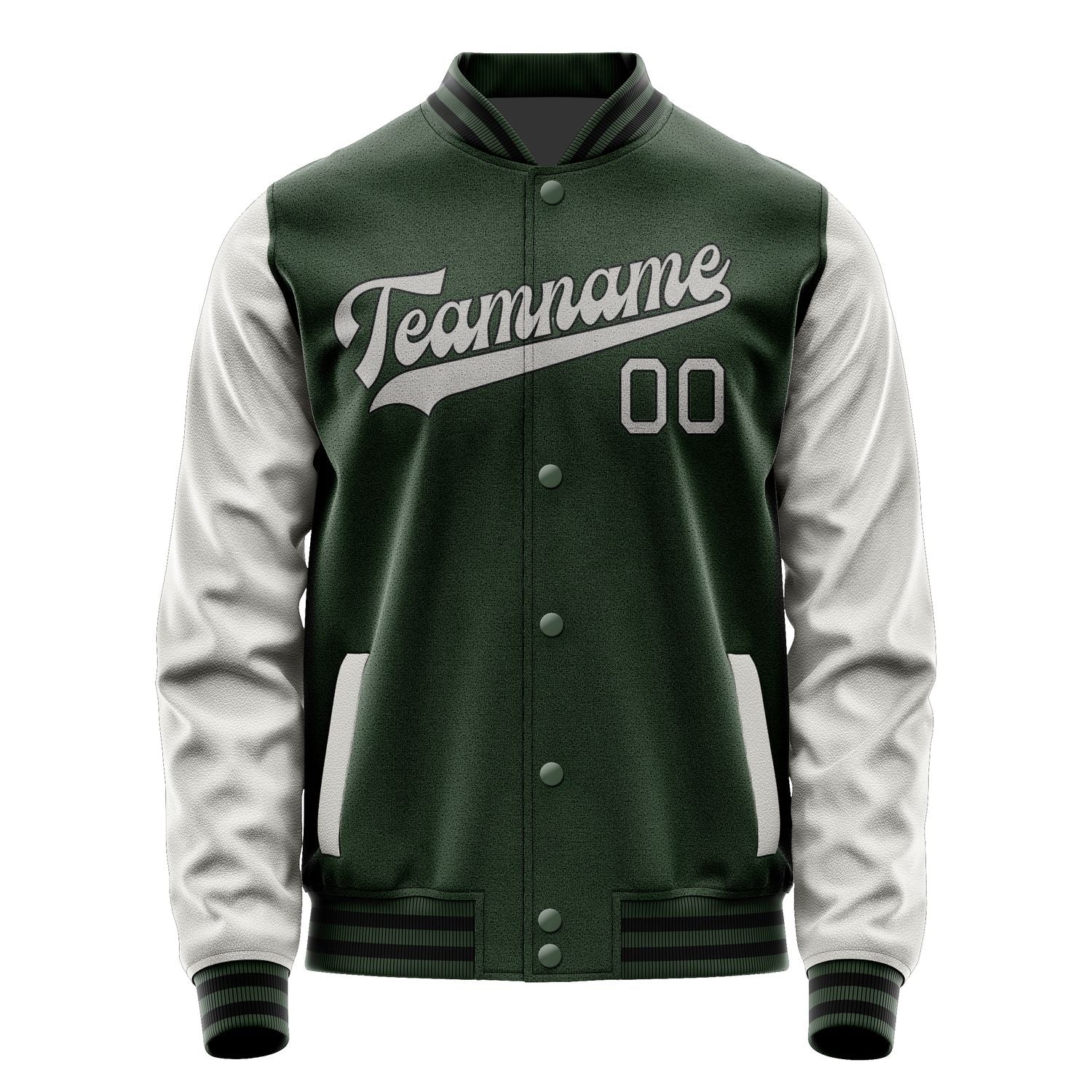 Custom Dark Green Gray Jacket JA0606040617B31704