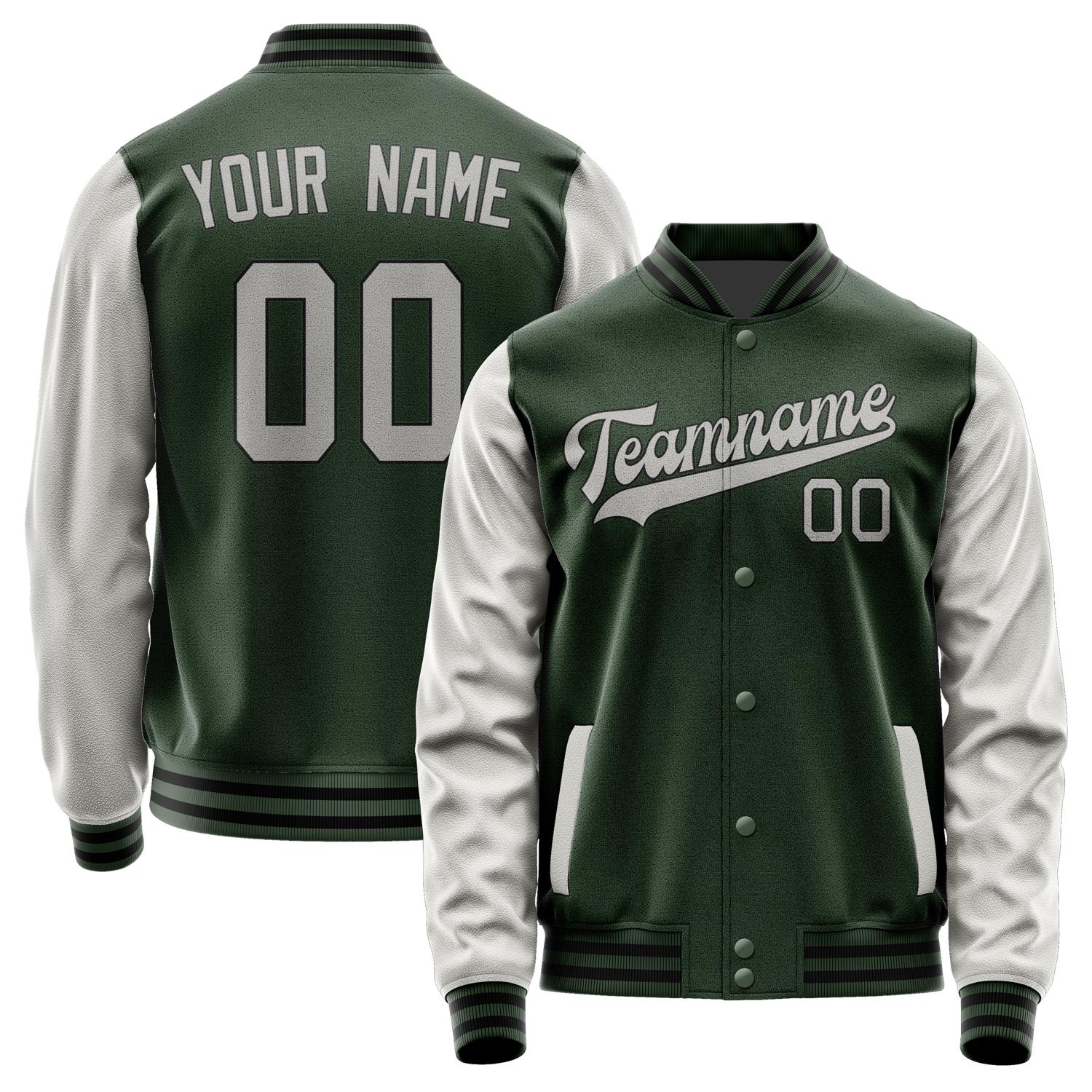 Custom Dark Green Gray Jacket JA0606040617B31704