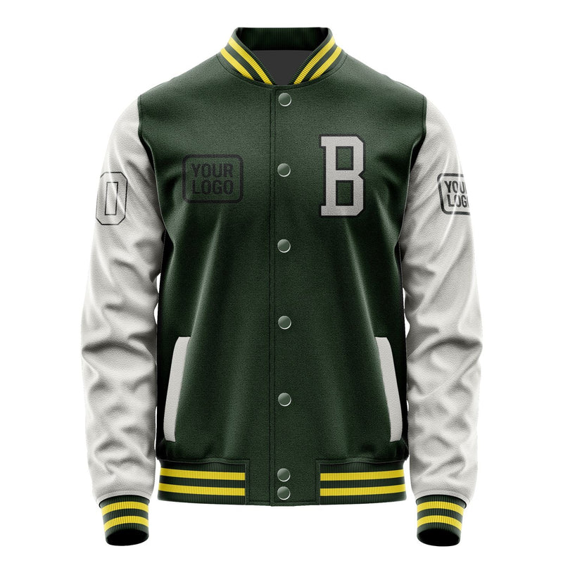 Custom Dark Green Gray Jacket JA060604062617040417