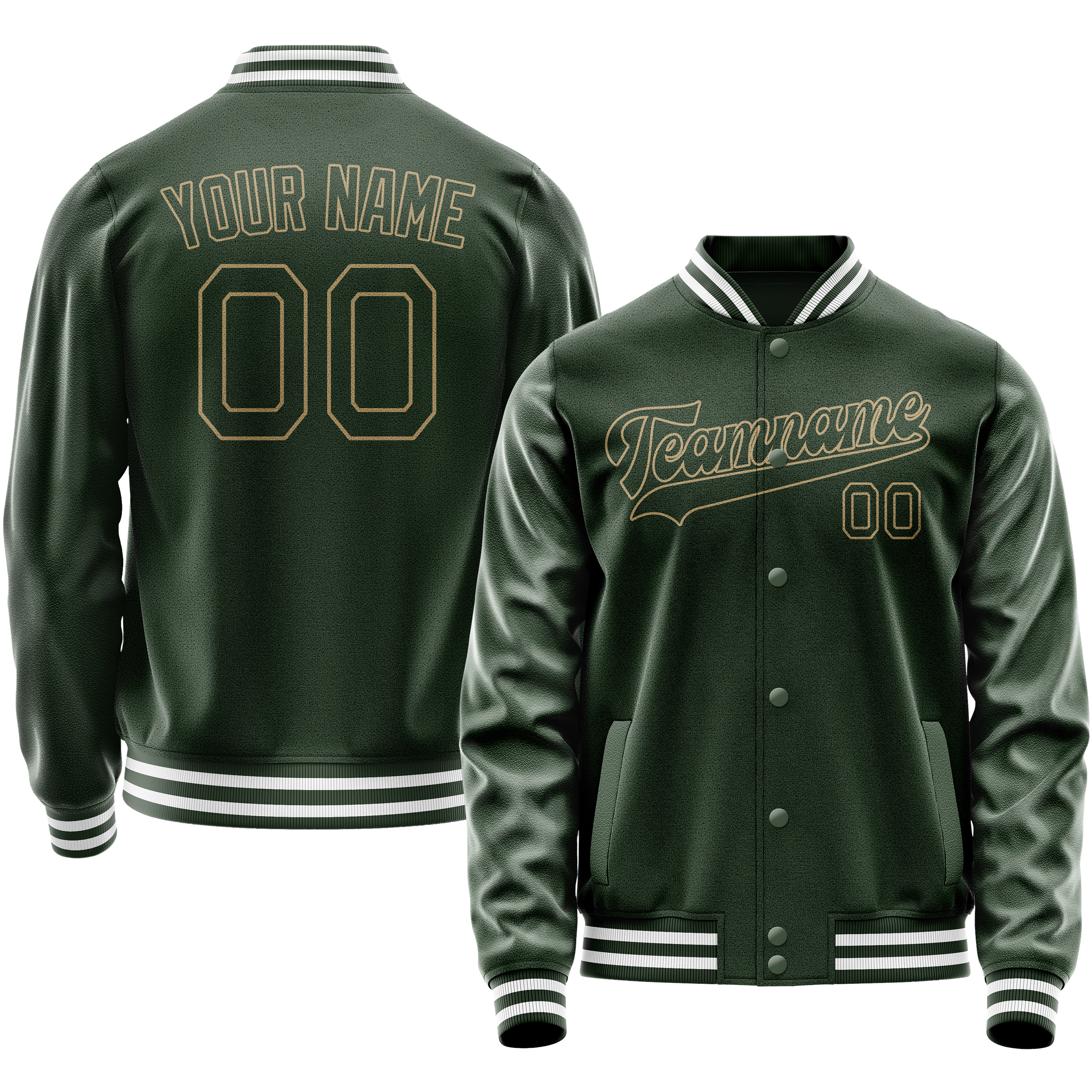 Veste universitaire personnalisée vert crème uni