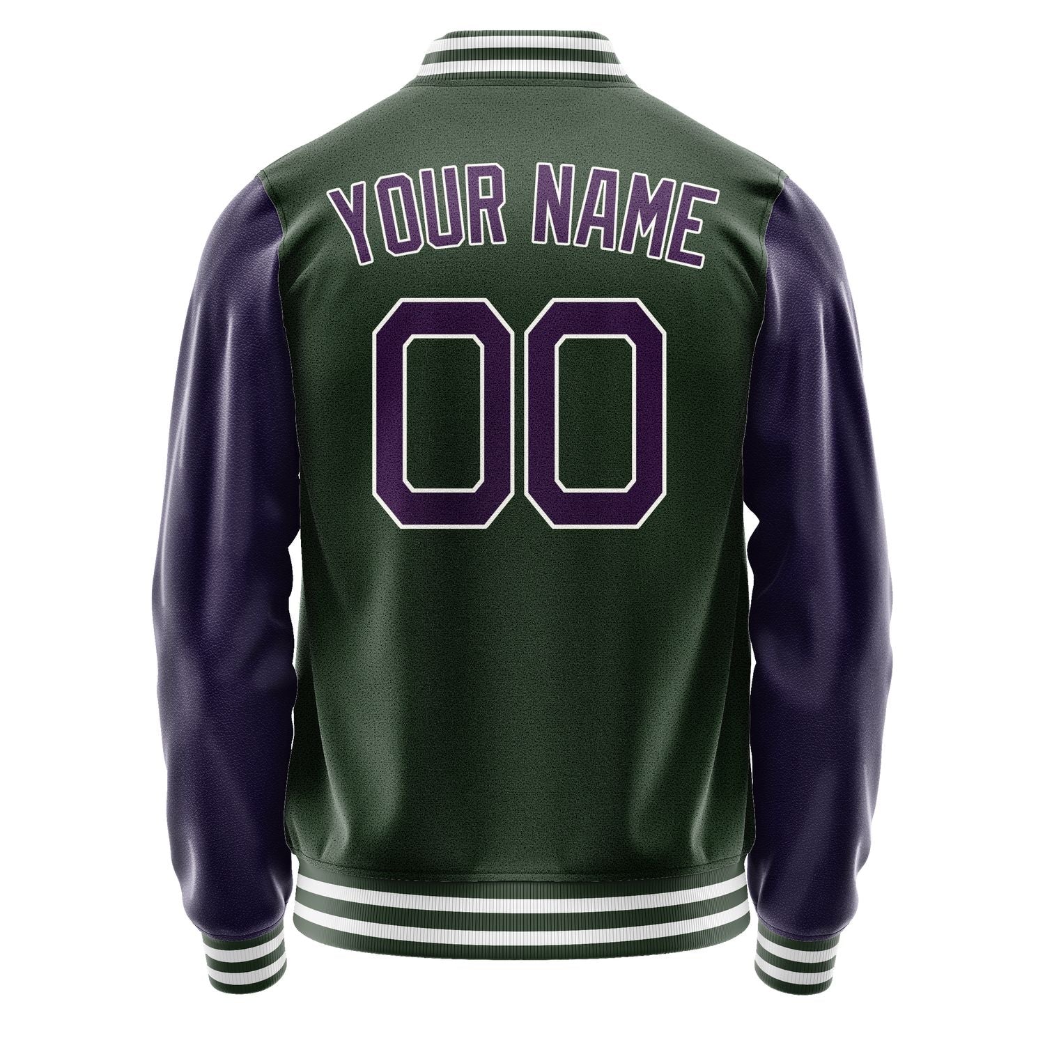 Custom Dark Green Purple Jacket JA0606070618B21807