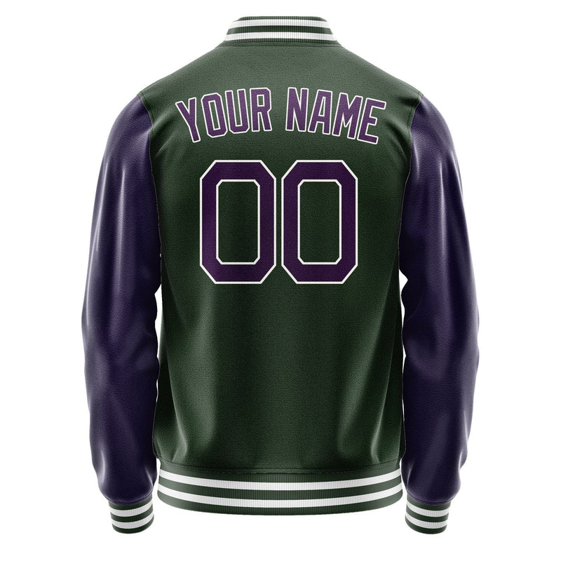 Custom Dark Green Purple Jacket JA0606070618B21807