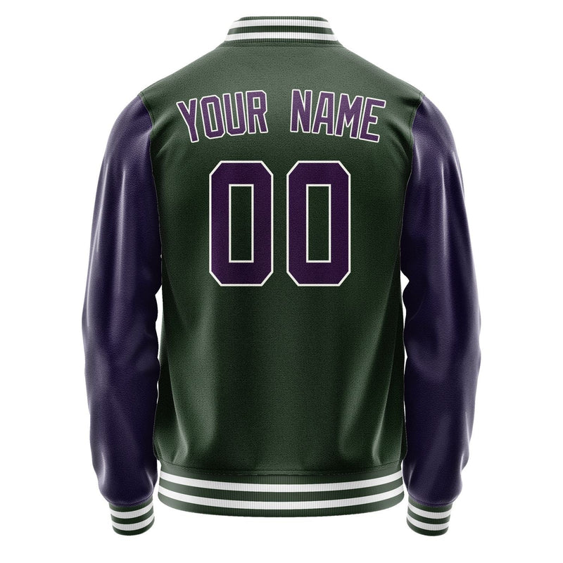 Custom Dark Green Purple Jacket JA0606070618B31807