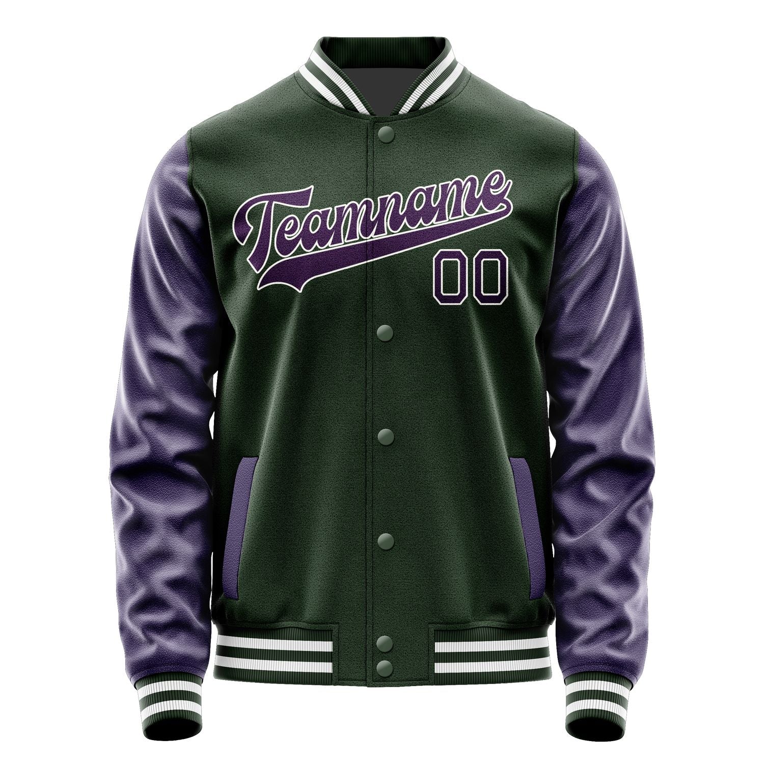 Custom Dark Green Purple Jacket JA0606070618B31807