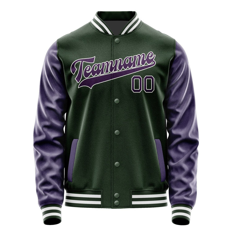 Custom Dark Green Purple Jacket JA0606070618B31807