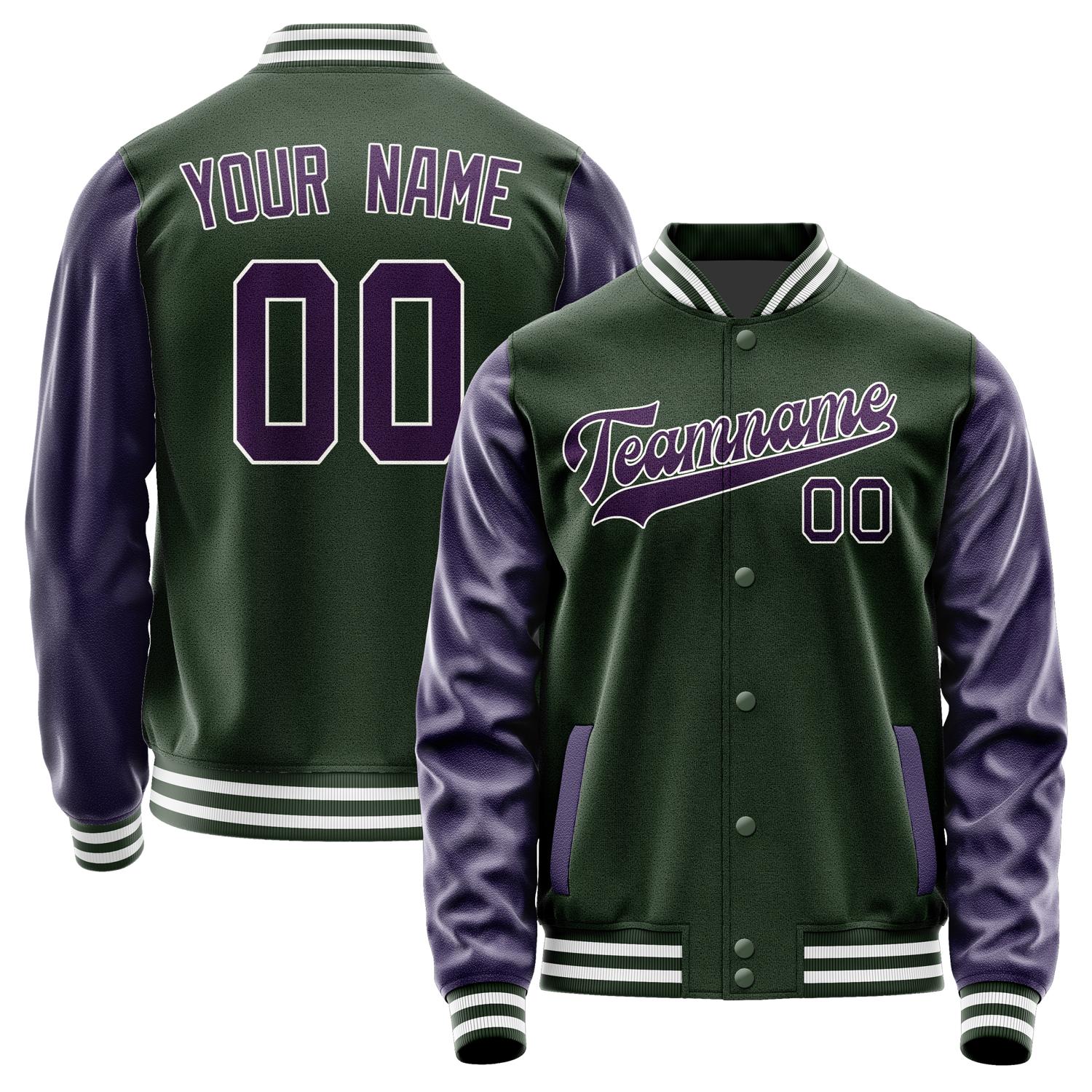Custom Dark Green Purple Jacket JA0606070618B31807