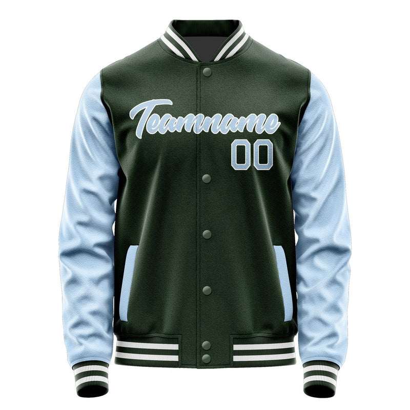 Custom Dark Green Light Blue Jacket JA0606080618B21808