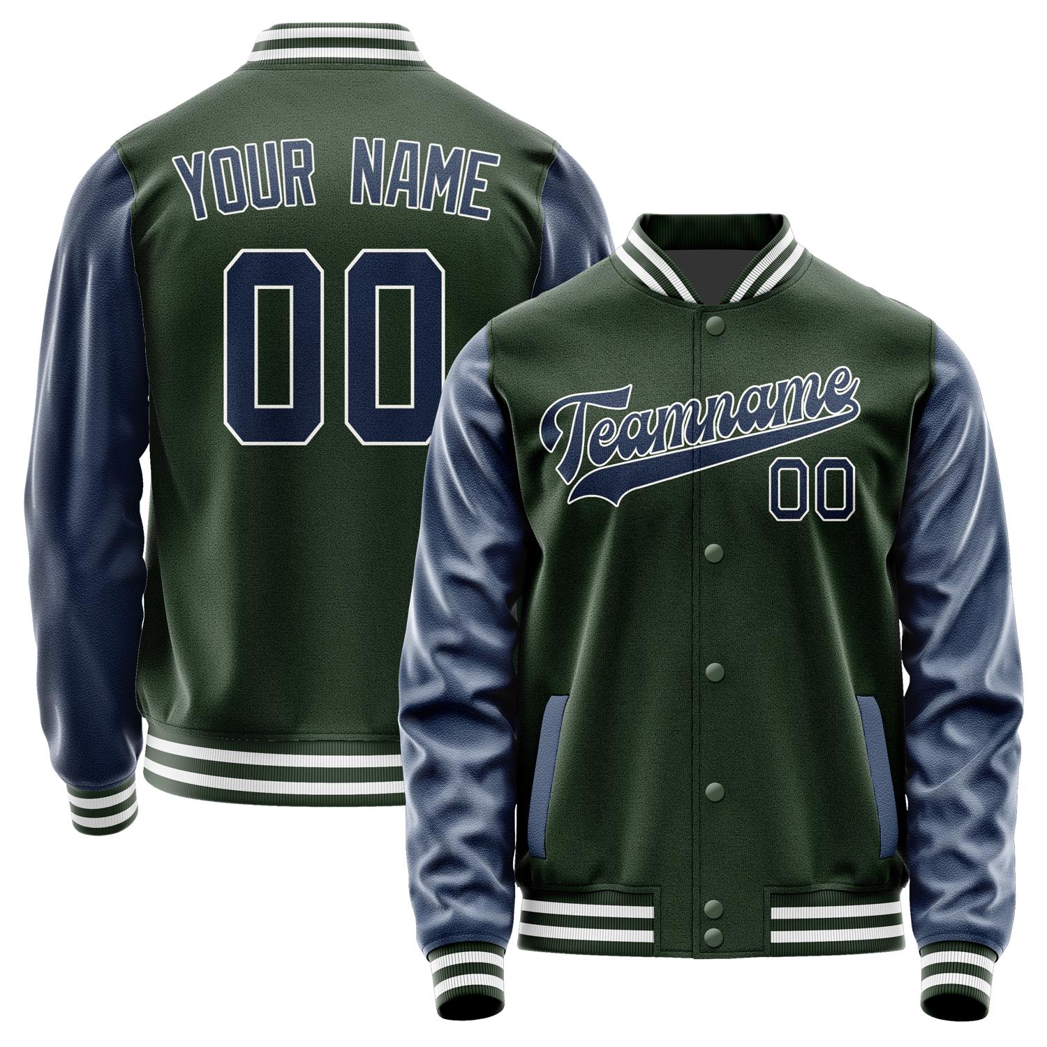 Custom Dark Green Blue Jacket JA0606100618B31810