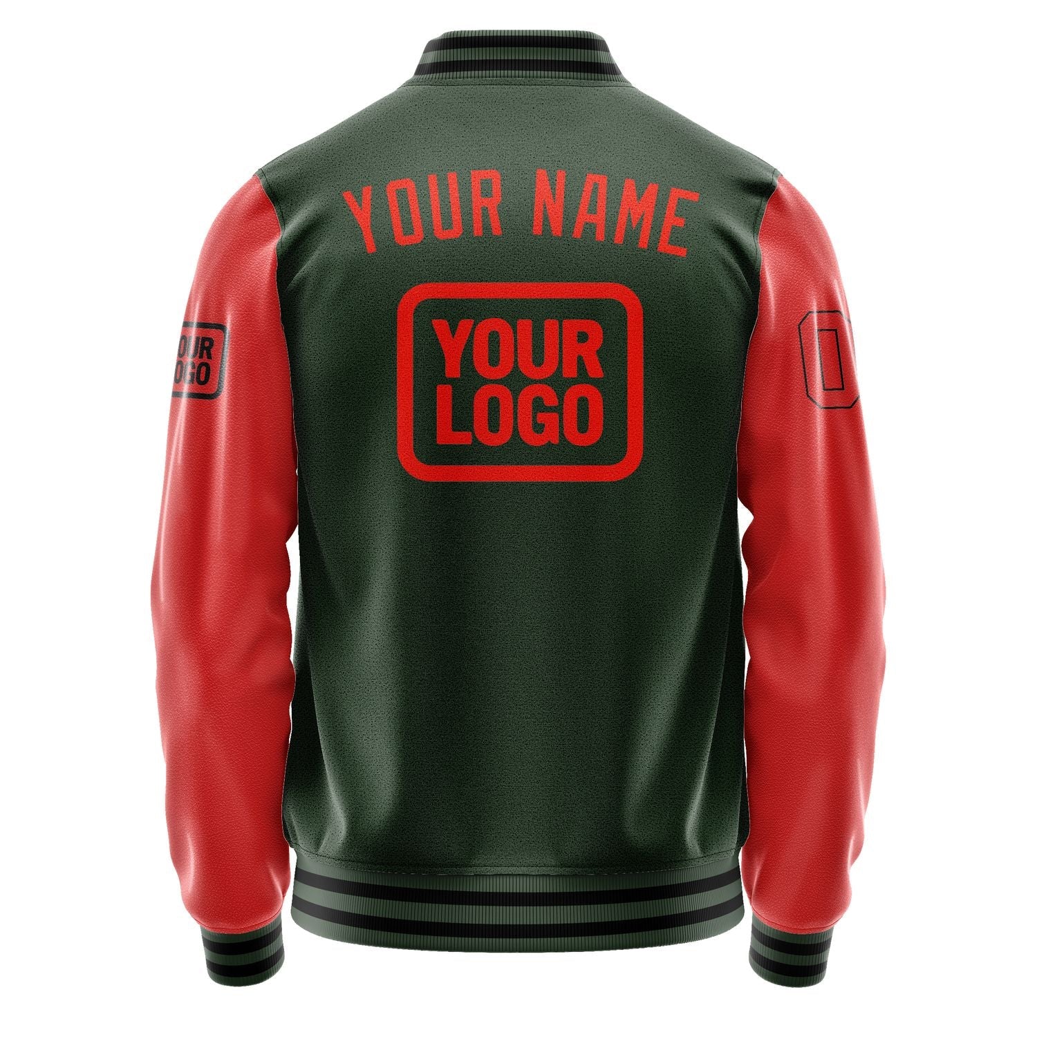 Custom Dark Green Orange Red Jacket JA060612061717121217