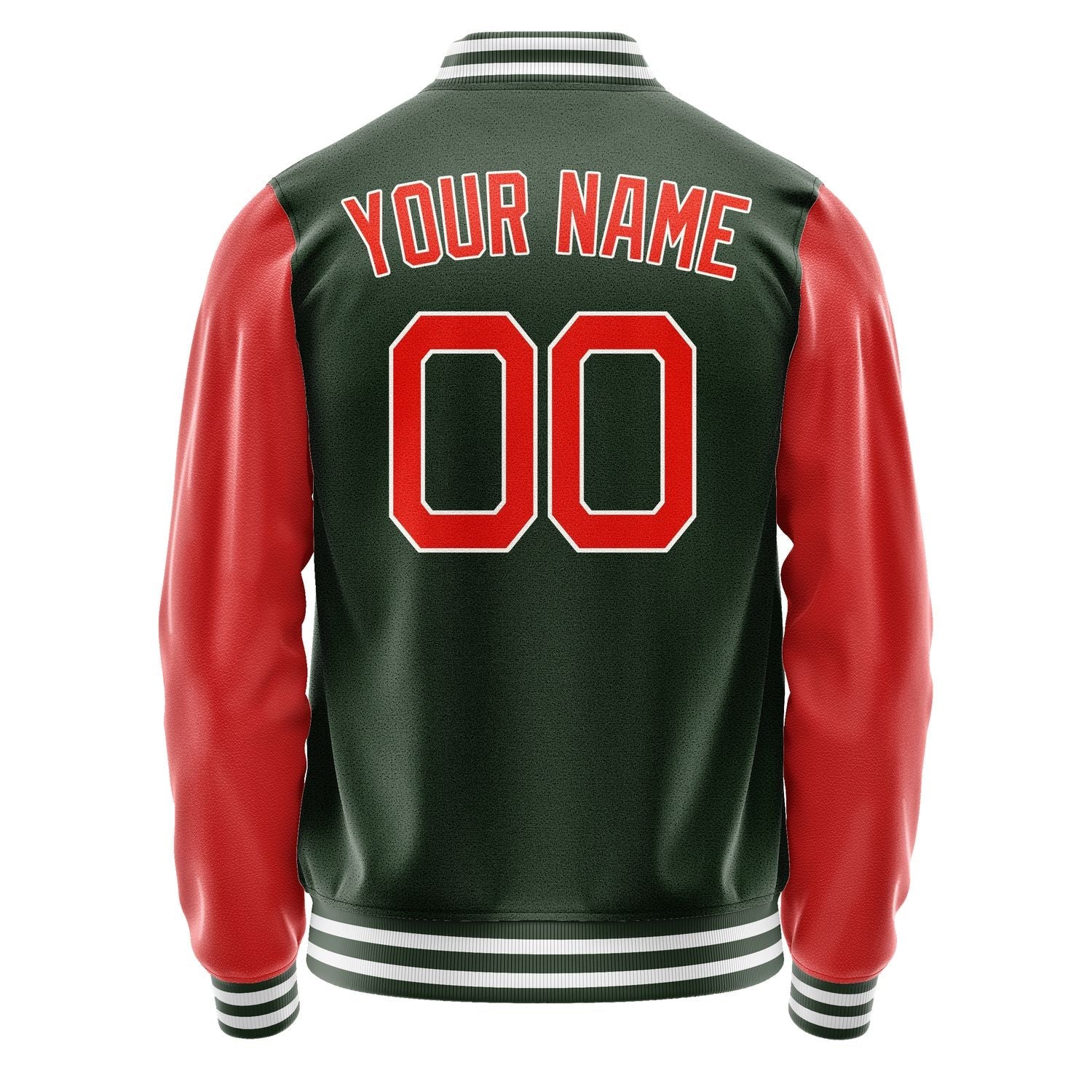Custom Dark Green Orange Red Jacket JA0606120618B21812