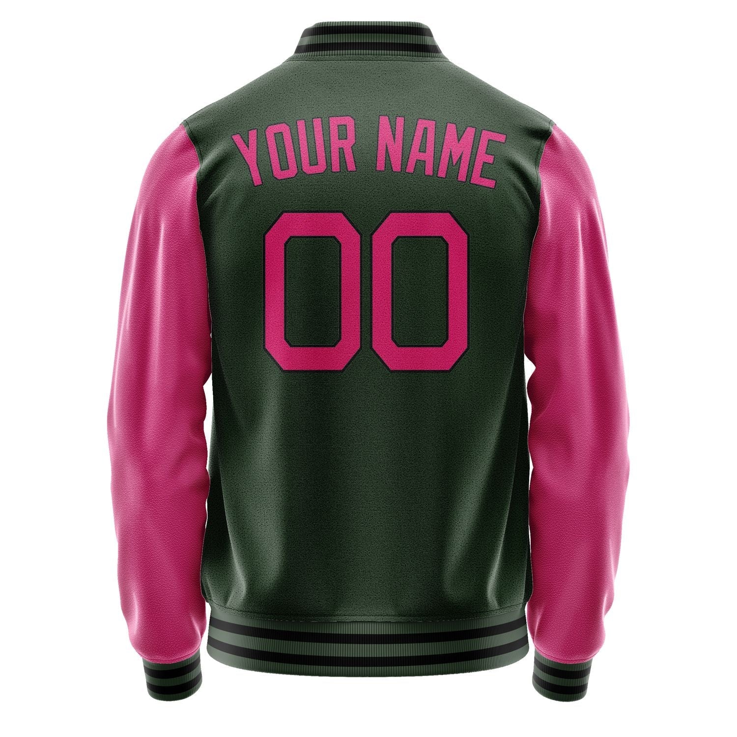 Custom Dark Green Pink Jacket JA0606130617B21713