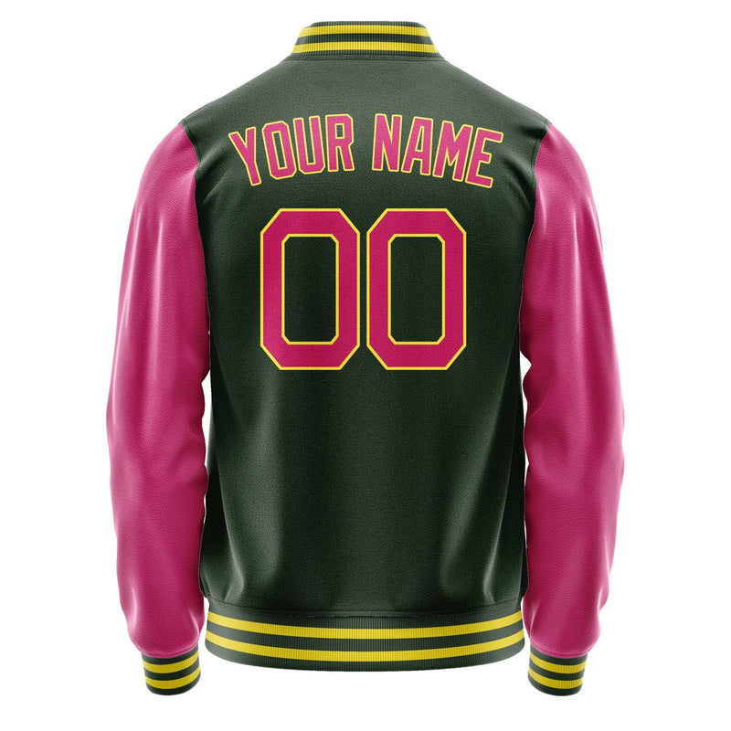 Custom Dark Green Pink Jacket JA0606130626B22613