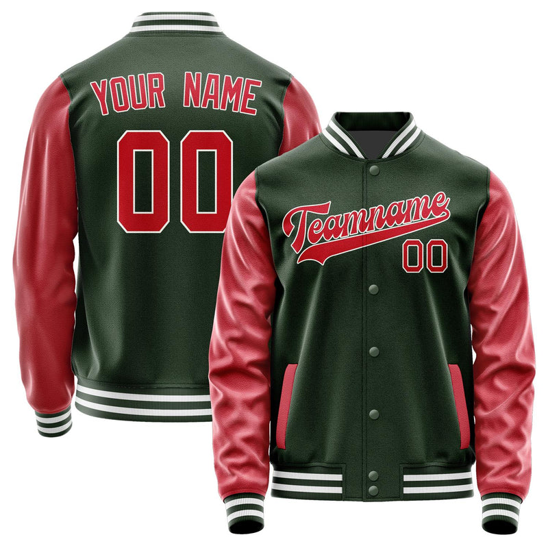 Custom Dark Green Red Jacket JA0606140618B31814