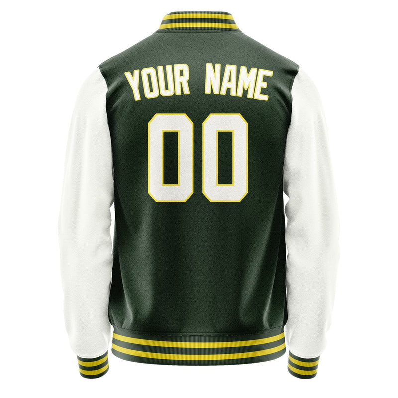 Custom Dark Green White Jacket JA0606180626B32618