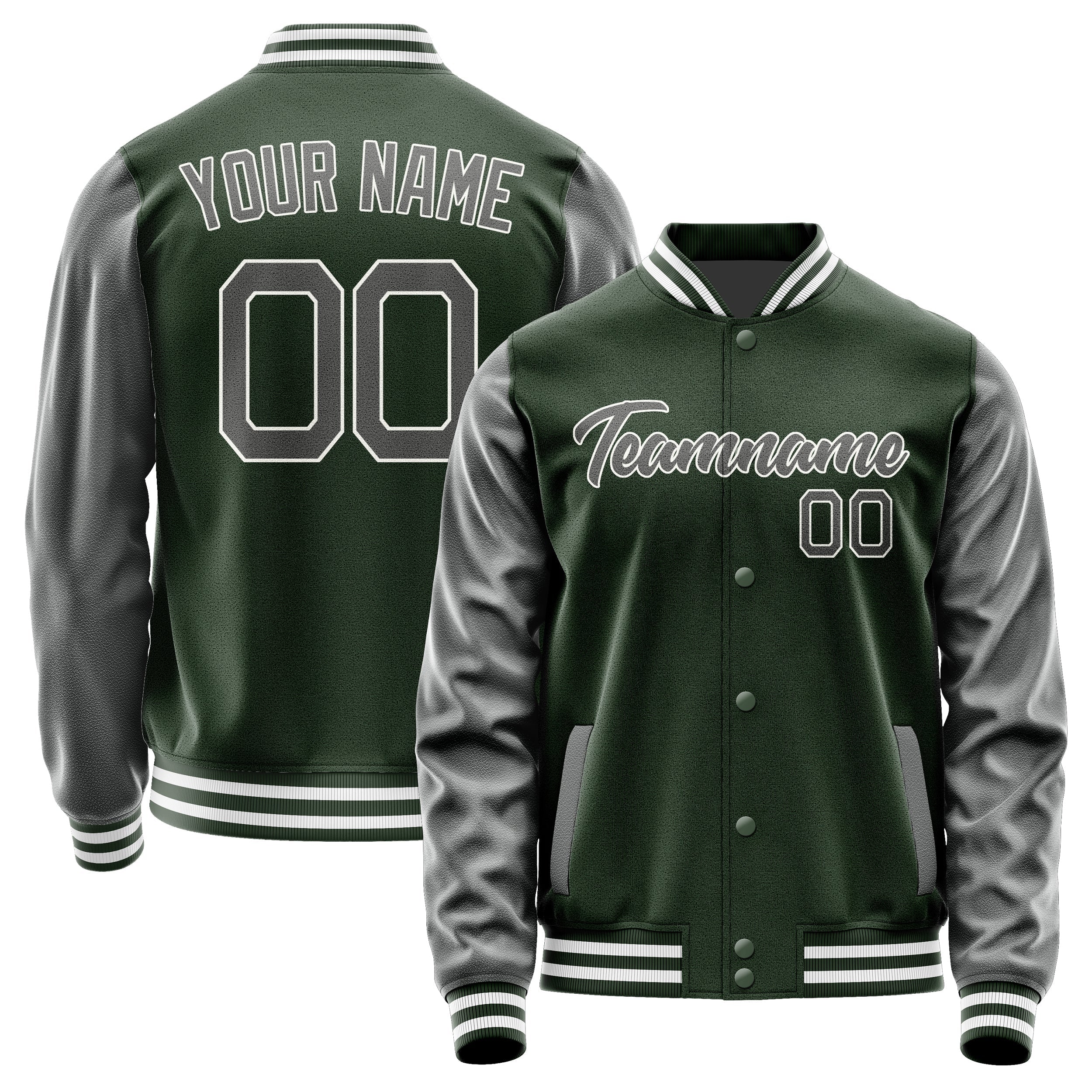 Custom Dark Green Dark Grey Jacket JA0606200618B21820