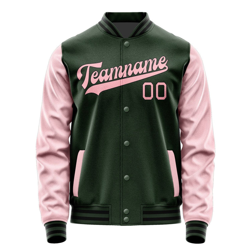 Custom Dark Green Light Pink Jacket JA0606210617B31721