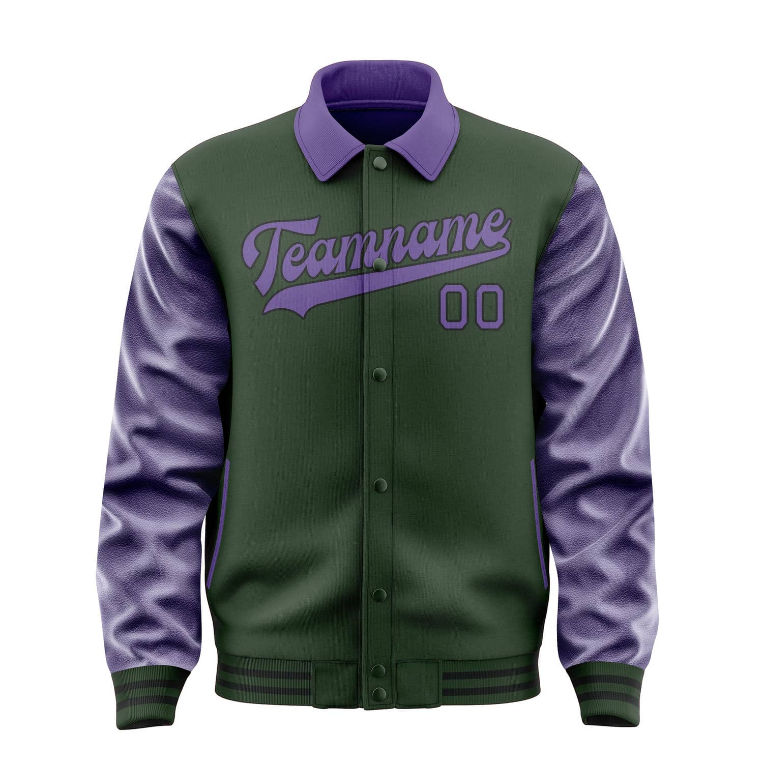 Veste personnalisée vert foncé et violet clair