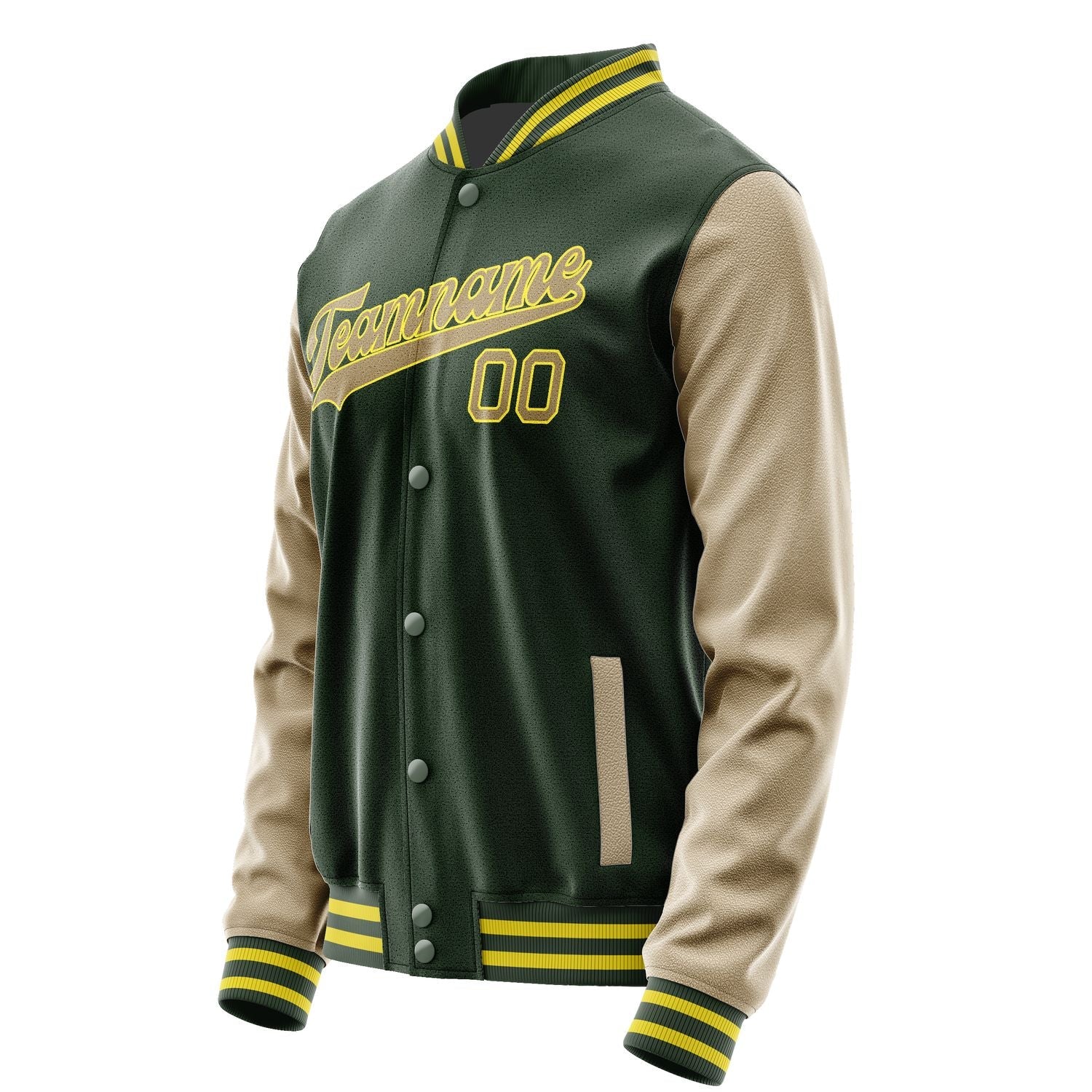Custom Dark Green Light Khaki Jacket JA0606250626B32625