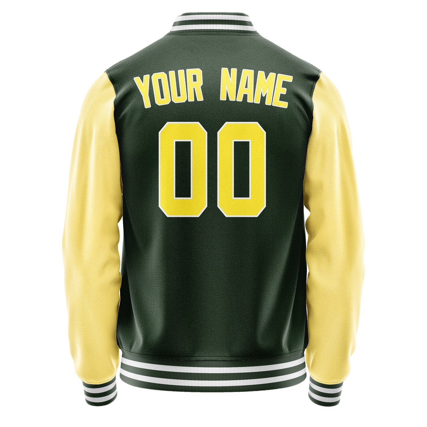 Custom Dark Green Light Yellow Jacket JA0606260618B31826