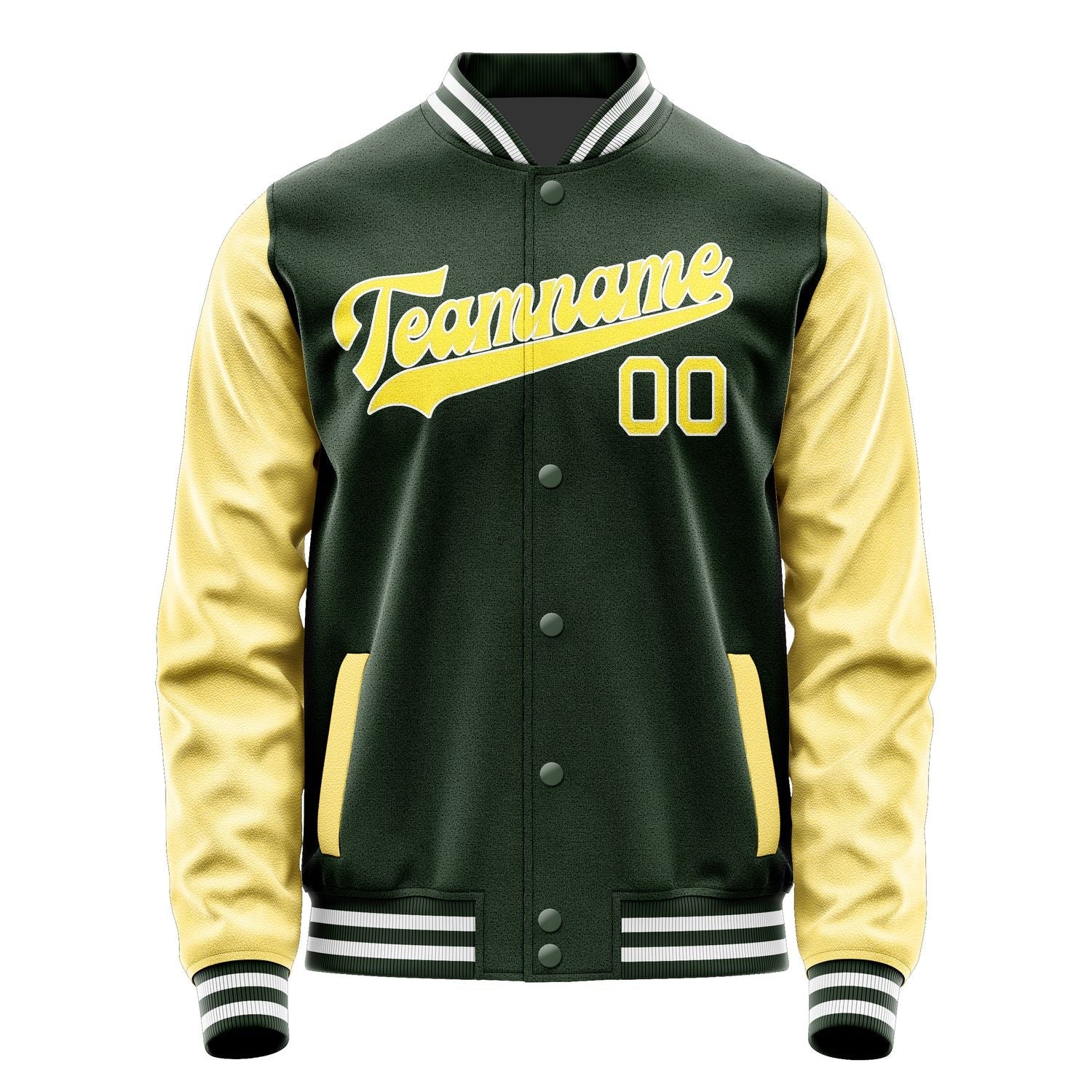 Custom Dark Green Light Yellow Jacket JA0606260618B31826